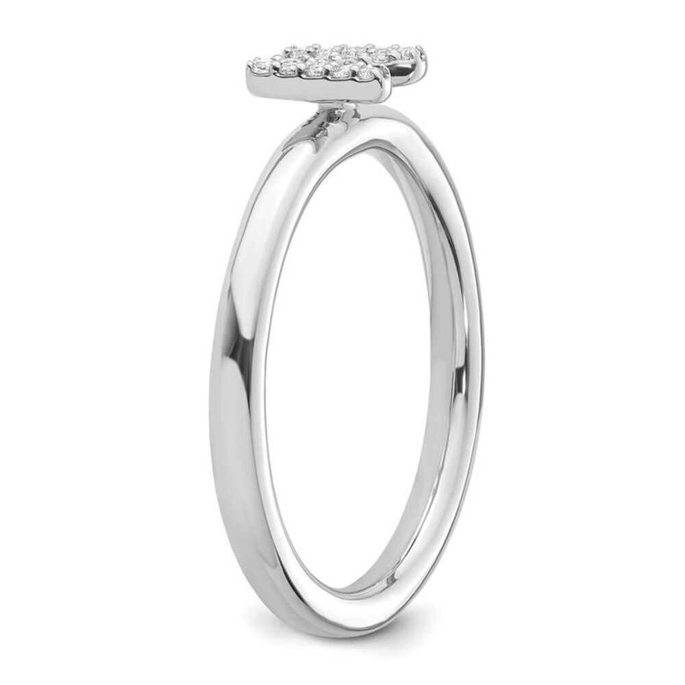 Kazi Luxury 14k White Gold Stackable Diamond Init… - image 6